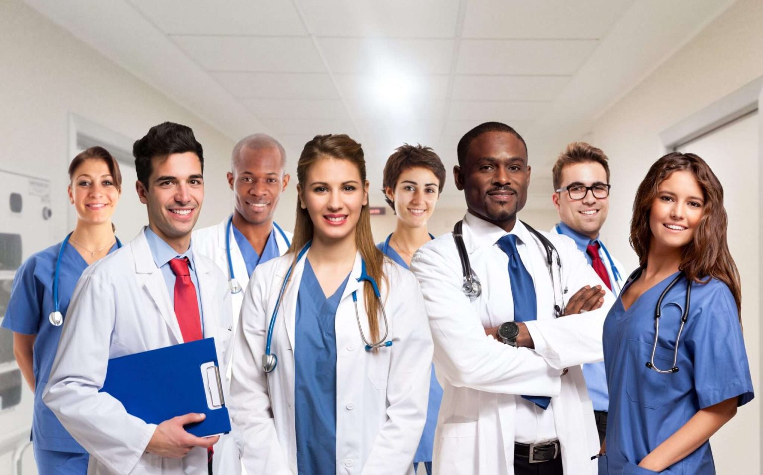 A physician reviewing a patient's chart
