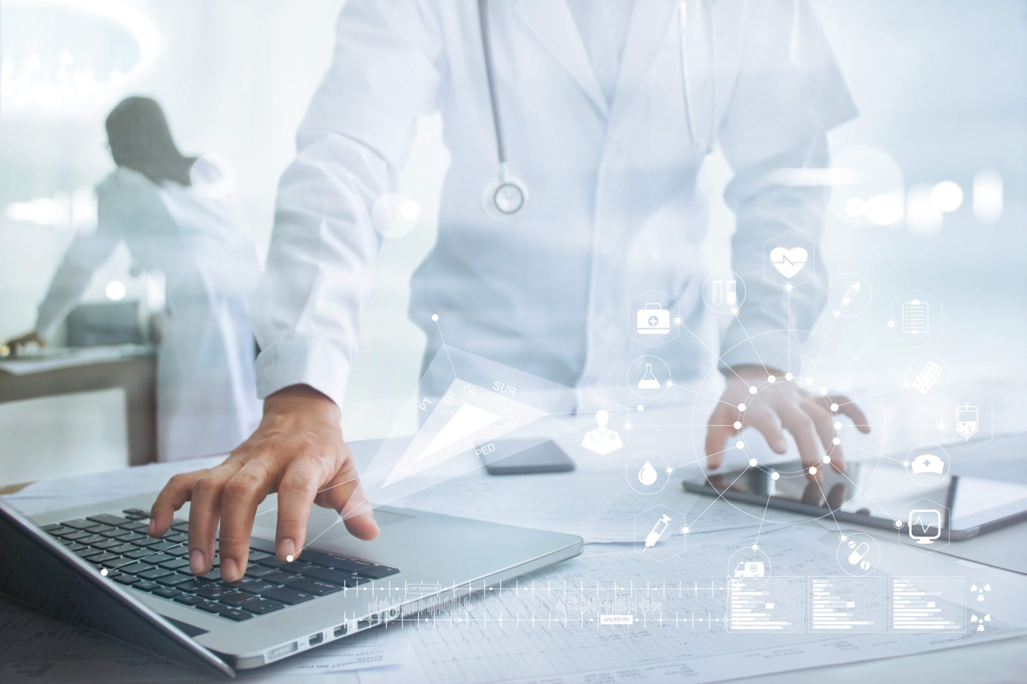 A physician consulting with a patient